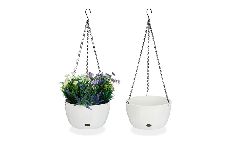 relaxdays Blumenampel L 2er Set 24 x 13.5 cm
