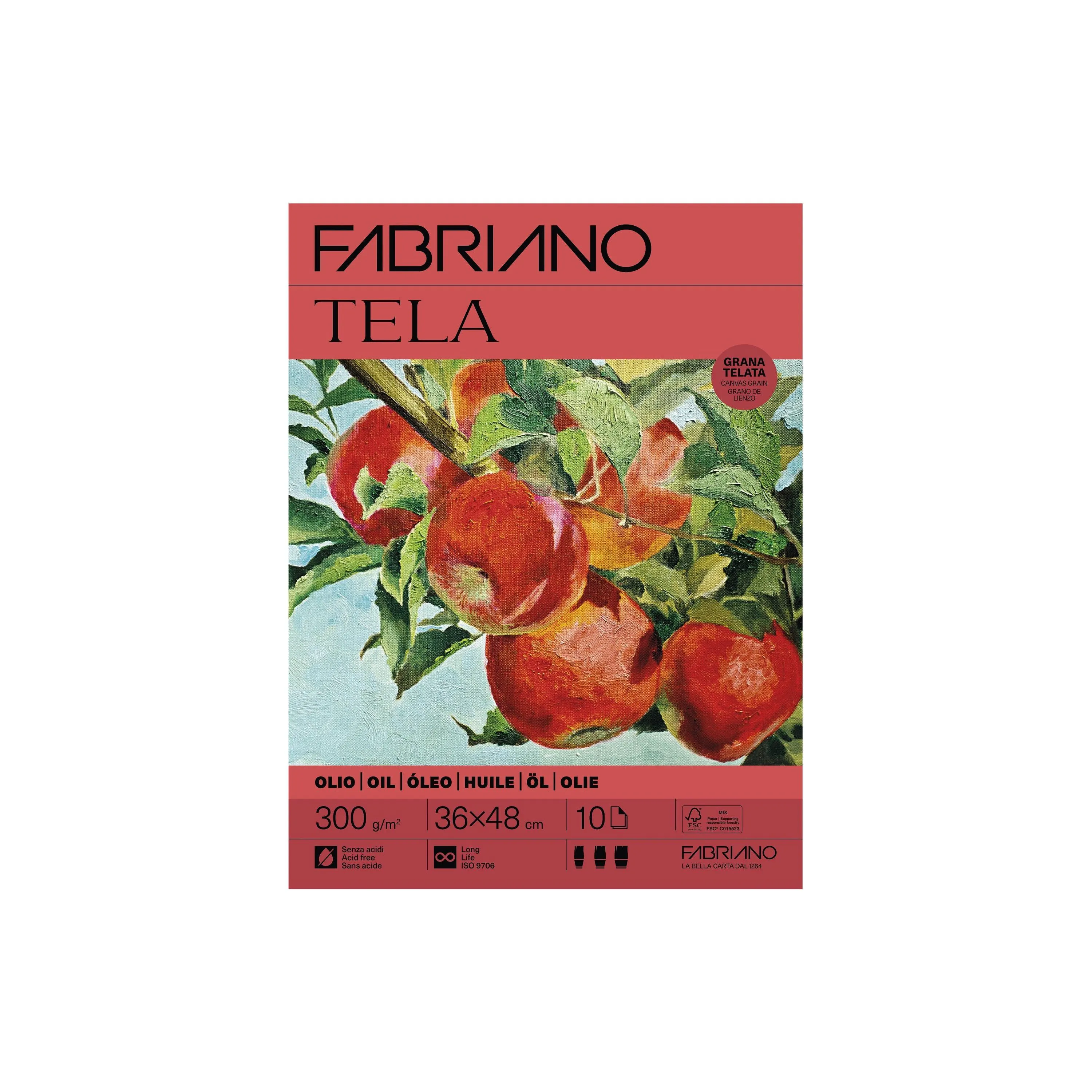 Fabriano Acrylpapier Tela 300g/m², 10 Bl, kalt gepresst