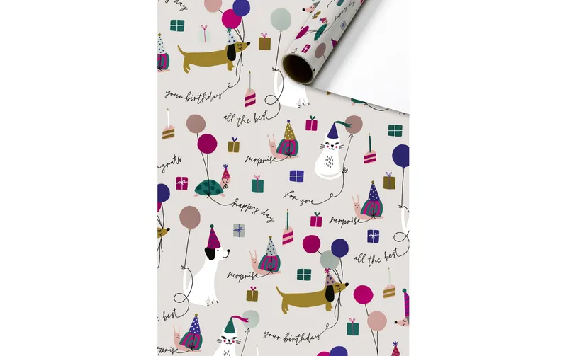 Stewo Geschenkpapier Murphy 70 cm × 1.5 m, 76 g/m², 1 pièces, Beige