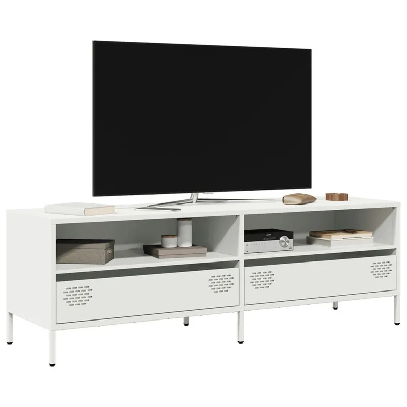 TV-Schrank bianco 135x39x43,5 cm Kaltgewalzter Stahl