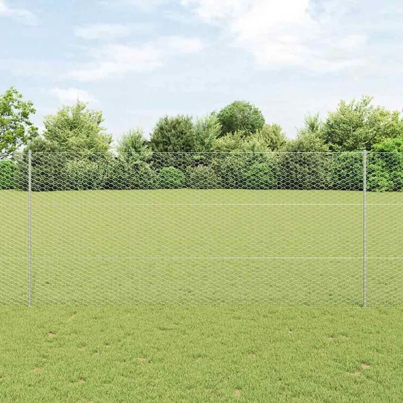 Clôture hexagonale avec poteau 10 x 1,4 m Acier galvanisé