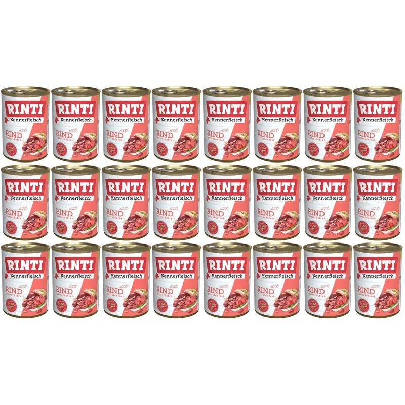 Rinti Nassfutter Kennerfleisch pur Dose Rind, 24 x 400 g