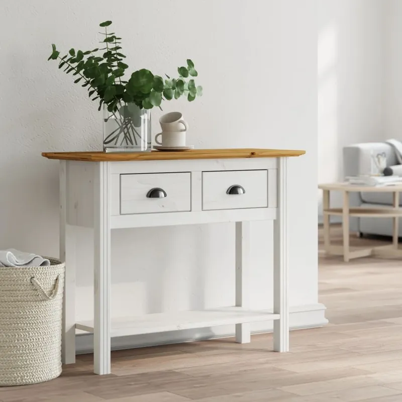 tavolo consolle BODO marrone 91x35x74 cm legno massiccio pino
