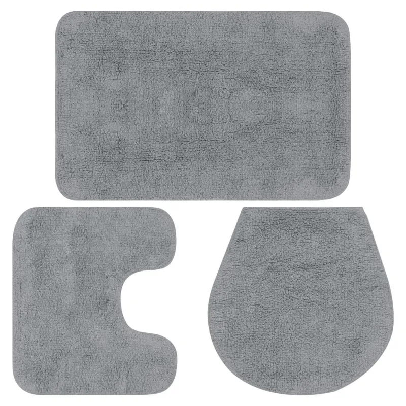 Badematten-Set 3-tlg. tessuto grigio
