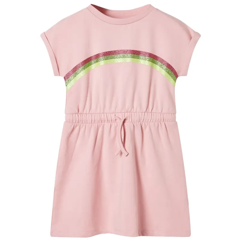 Robe pour enfants avec cordon de serrage rose clair 104