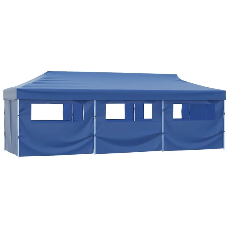 Tente de réception pliable avec 8 parois 870x291x315 cm Bleu