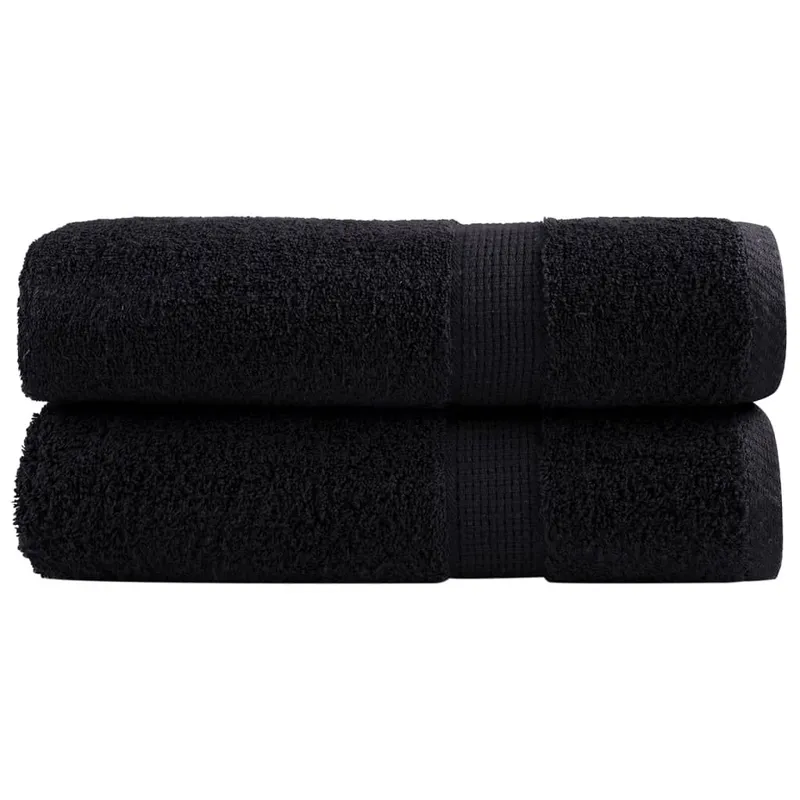 Premium-Duschtücher SOLUND 2 Stk. Schwarz 70x140 cm 600 g/m²