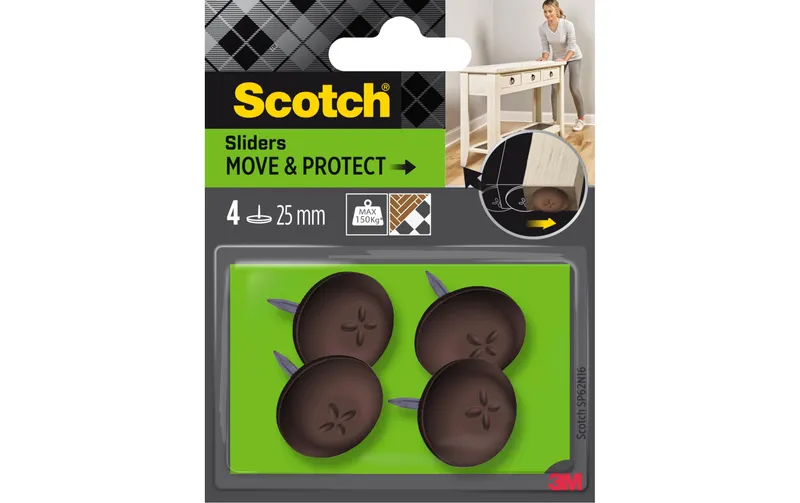 Scotch Move & Protect, Ø 25 mm, brown, 4er Pack
