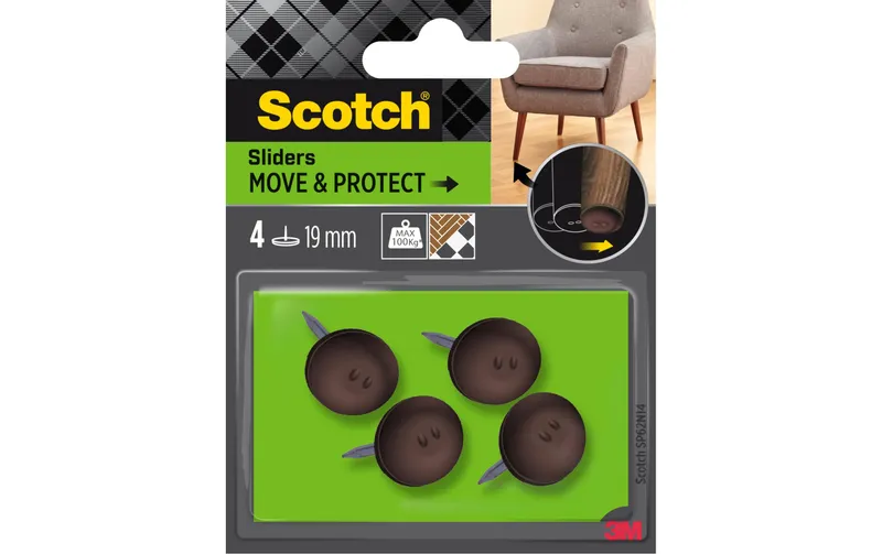 Scotch Move & Protect, Ø 19 mm, brown, 4er Pack