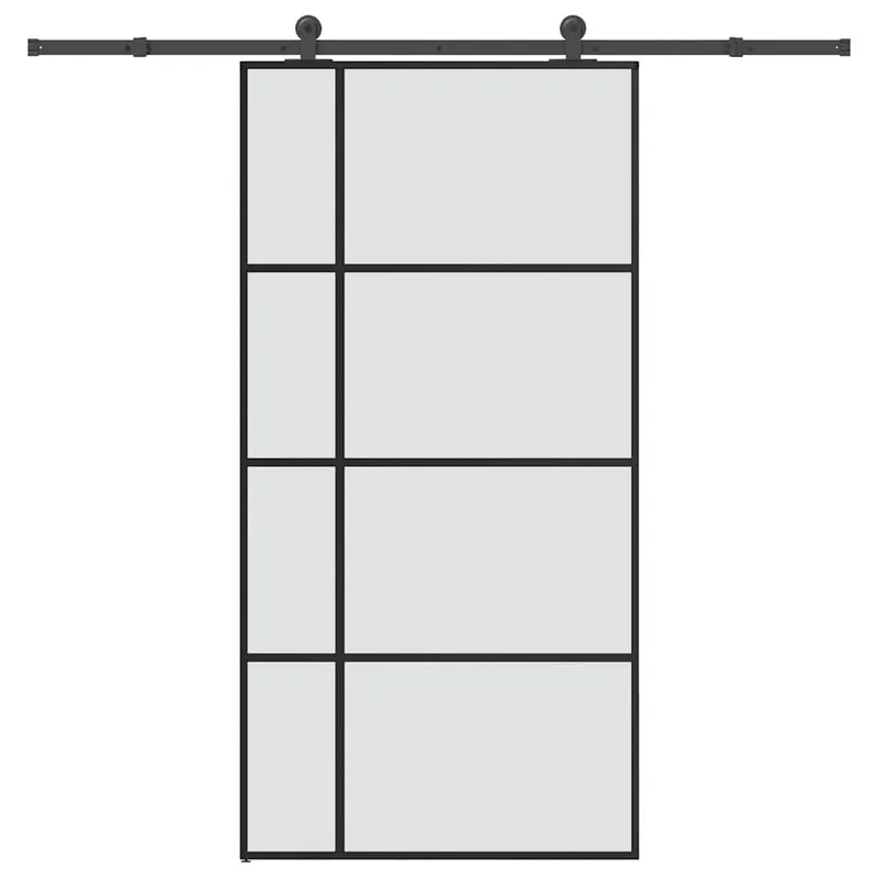Porte coulissante et kit de quincaillerie 102,5x205cm Verre ESG