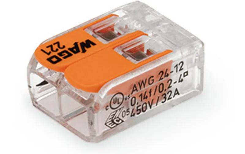 WAGO Verbindungsklemme COMPACT 2-fach, 100 pièces