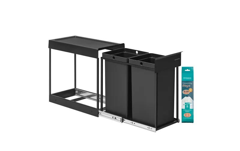 Songmics Mülltrennsystem 30 l, Schwarz