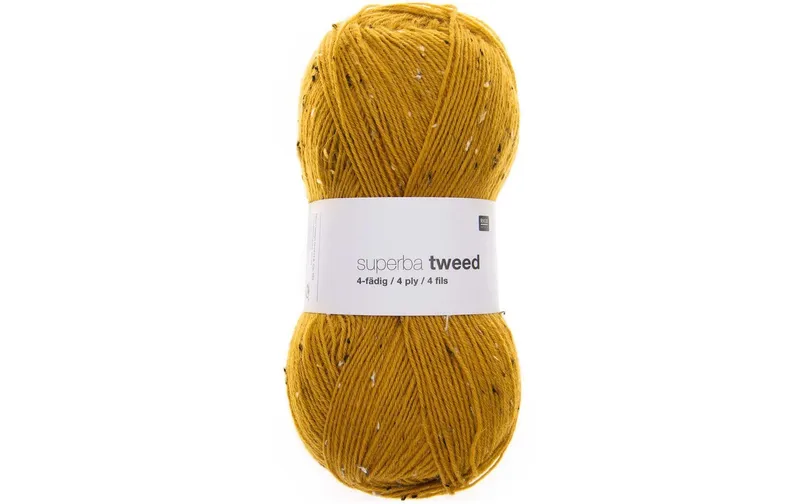 Rico Design Wolle Soft Tweed pour Socken 4-fädig, 100 g, Senfgelb