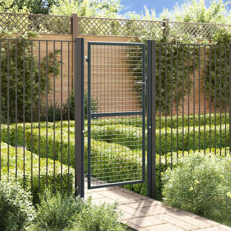Maschen-Gartentor verzinkter Stahl 100 x 175 cm grigio