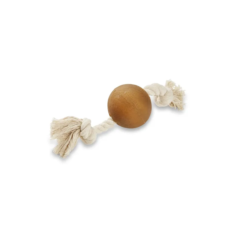 Wolters Hunde-Spielzeug Pure naturalee Spielball am Seil, M, 22 cm