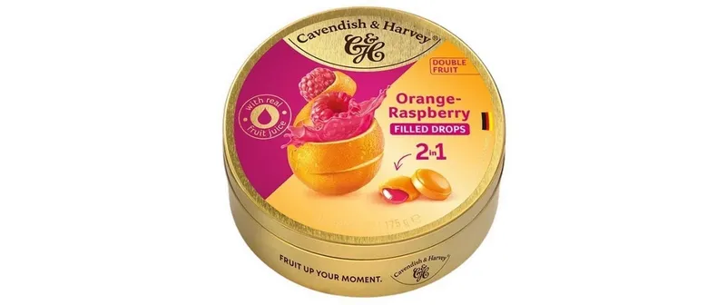 Cavendish & Harvey Orange & Raspberry Filled Drops 175 g