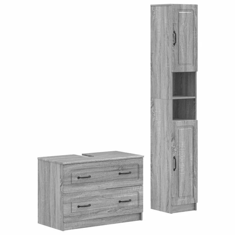 2-teiliges Badezimmer Schrank Set UTRECHT Sonoma-Grau