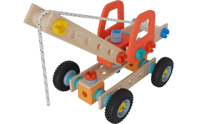 Eichhorn Bausteinmodell Kranwagen Buche