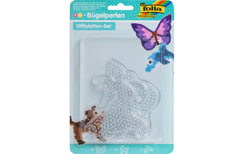 Folia Bügelperlen Platten Stiftplatten-Set transparent