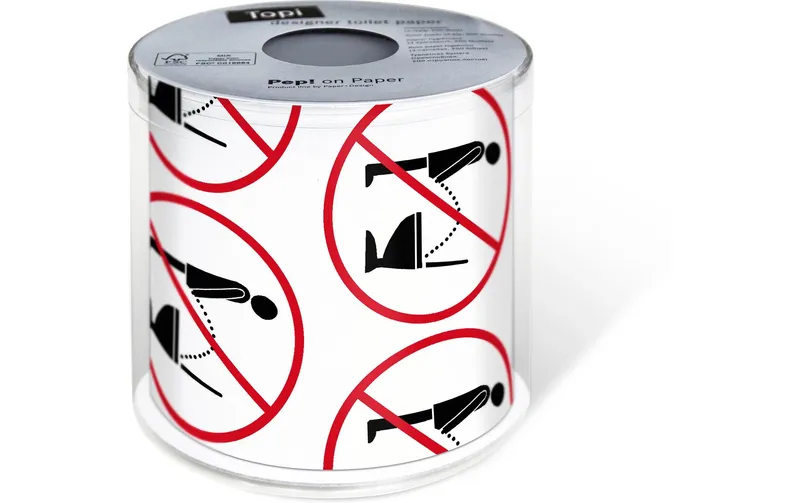 Paper + Design Toilettenpapier Stop it Rollen, 3-lagig, black/red/white