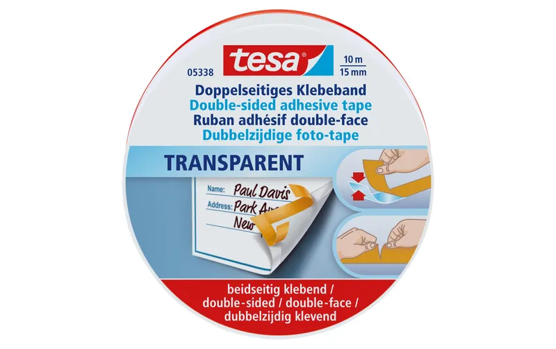 tesa Doppelseitiges Klebeband Fotostrip 15 mm x 10 m