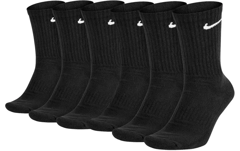 NIKE Nike Cushioned Training Crew Sock 6-Pack 42 - 46, Schwarz