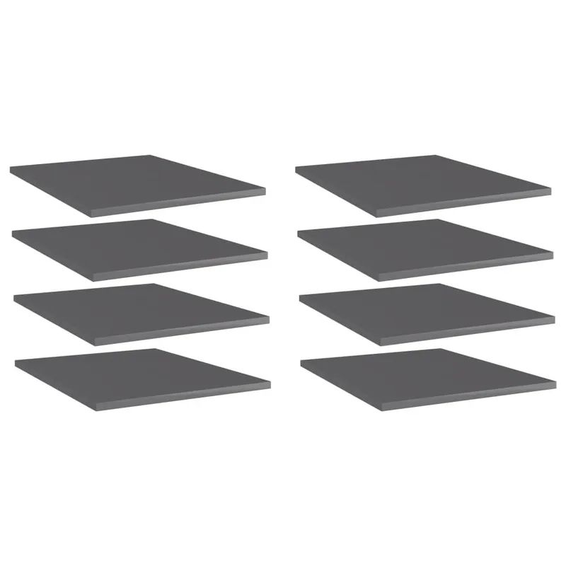 Bücherregal-Bretter 8 Stk. Hochglanz-grey 40x50x1,5 cm