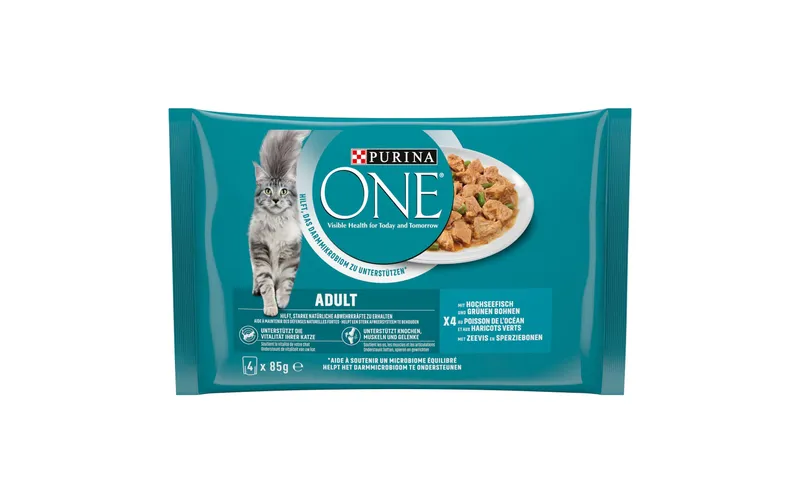 Purina ONE Nassfutter Adult Ozeanfisch, 4x85g