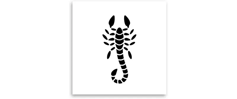 minink Tattoo Skorpion ausgefüllt Grösse: S (1.8 cm x 3.6 cm)