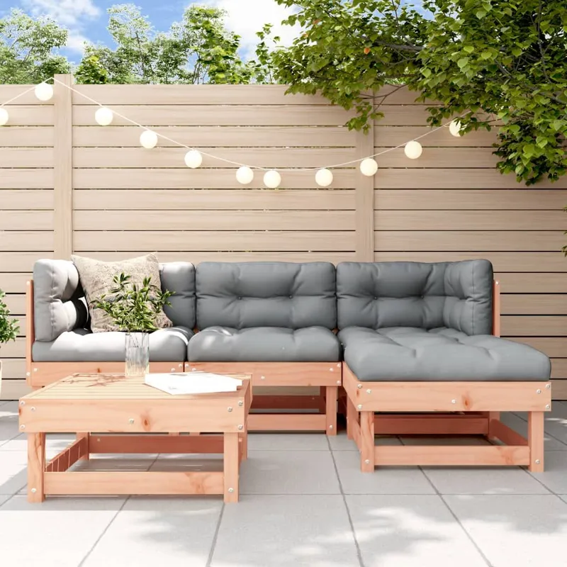 5-tlg. Garten-Lounge-Set Massivholz Douglasie