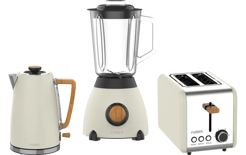 FURBER Set Bouilloire, Blender et Grille-pain Hepburn Beige