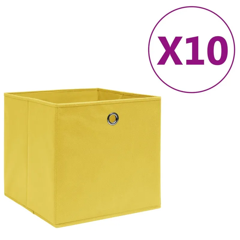 Aufbewahrungsboxen 10 Stk. Vliestessuto 28x28x28 cm Gelb