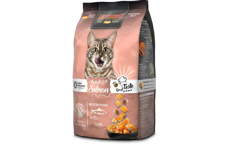 Leonardo Cat Food Trockenfutter Adult getreidefrei Lachs, 300 g