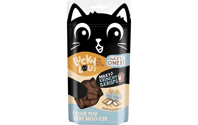 Lucky Lou Katzen-Snack Lucky Ones Krunchy Krisps Milch, 60g