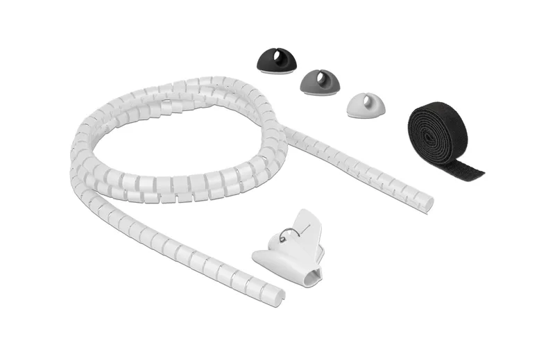 Delock Kabelschlauch Kabelmanagement Set Schwarz Grau Weiss