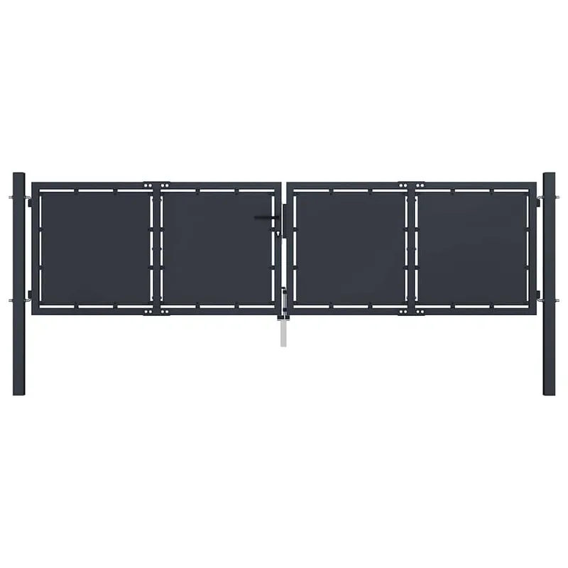 Gartentor aus Stahl 300 x 100 cm Anthrazit