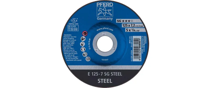 Pferd Schruppscheiben E 125 x 7.2 x 22.23 mm