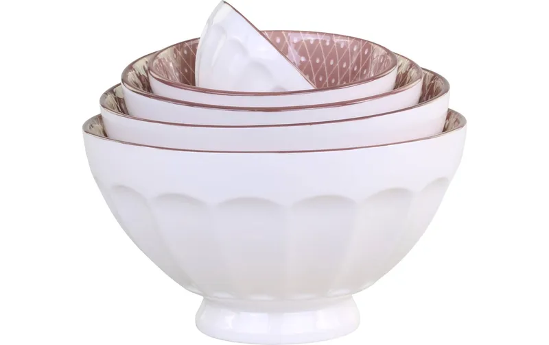 Chic Antique Schüsselset Arés 5 pcs, blanc / rose