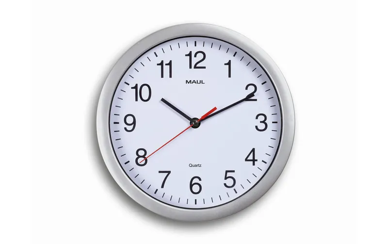 Maul Wanduhr Maulrun Ø 25 cm Silber/blanc