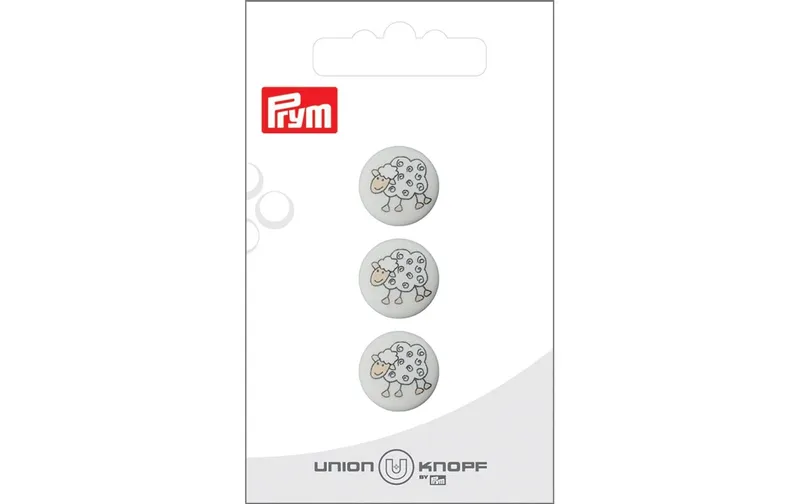 Prym Union Knopf Knöpfe Schaf 15 mm, 3 pezzi, bianco