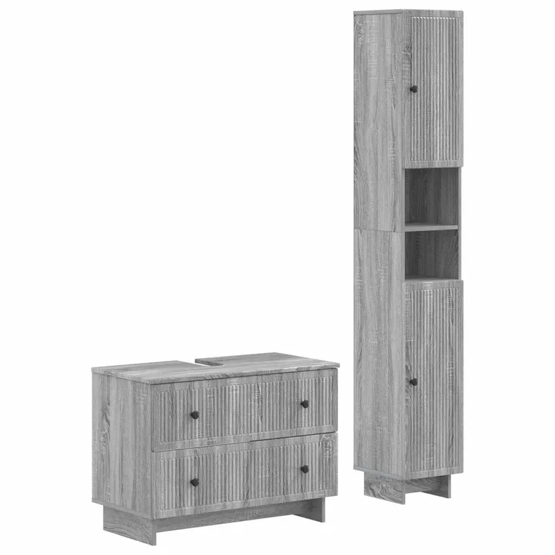 Ensemble de 2 meubles de salle de bain EDE Sonoma gris