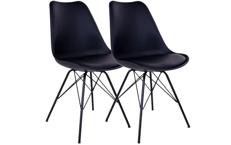 Chaise House Nordic Oslo, Lot de 2, 57 x 86 cm, Noir