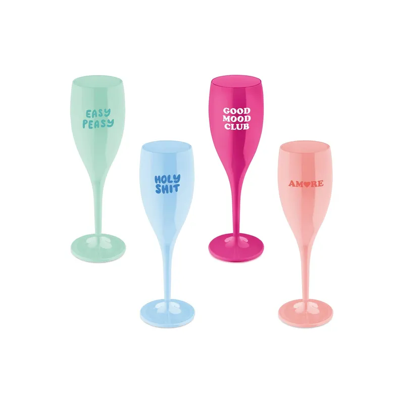 Koziol Sektglas Color Up 100 ml, 4 pièces, multicolore