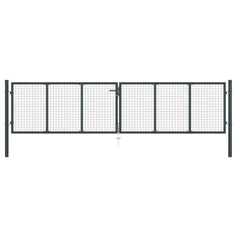 Maschen-Gartentor verzinkter Stahl 400 x 100 cm grey