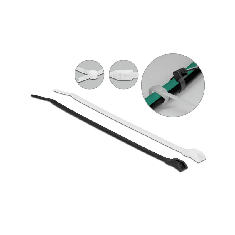 Delock Kabelbinder mit flachem Kopf Mehrfarbig 370 mm x 3.6 mm