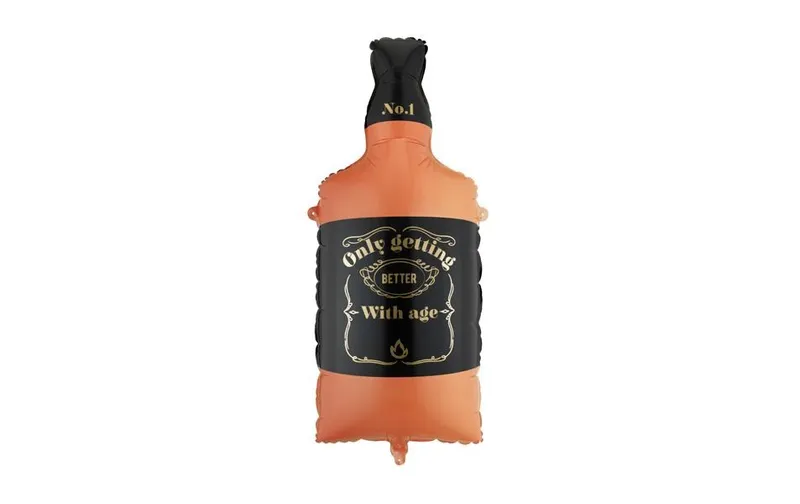 Partydeco Folienballon Whisky Schwarz/Orange