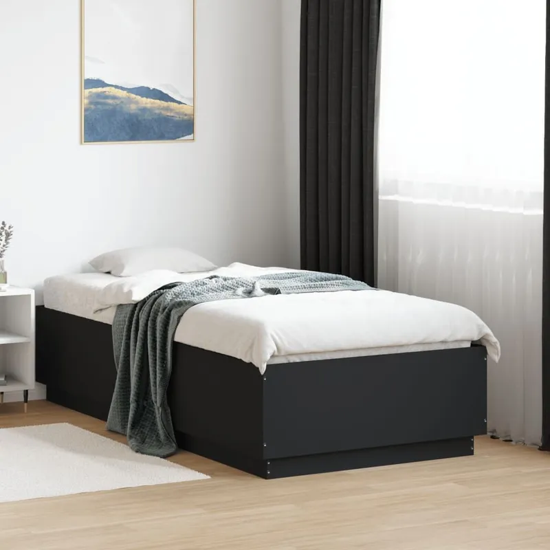 Bettgestell nero 90x190 cm derivato del legno