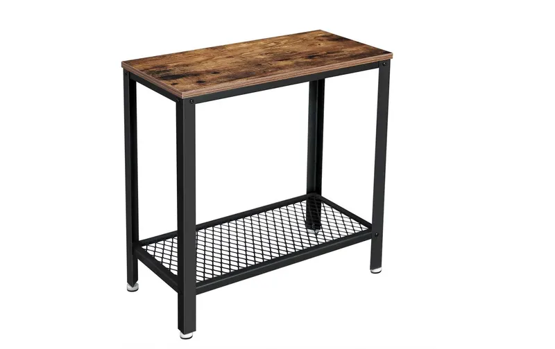 VASAGLE Couchtisch mit Ablage 60 x 60 cm, nero/marrone