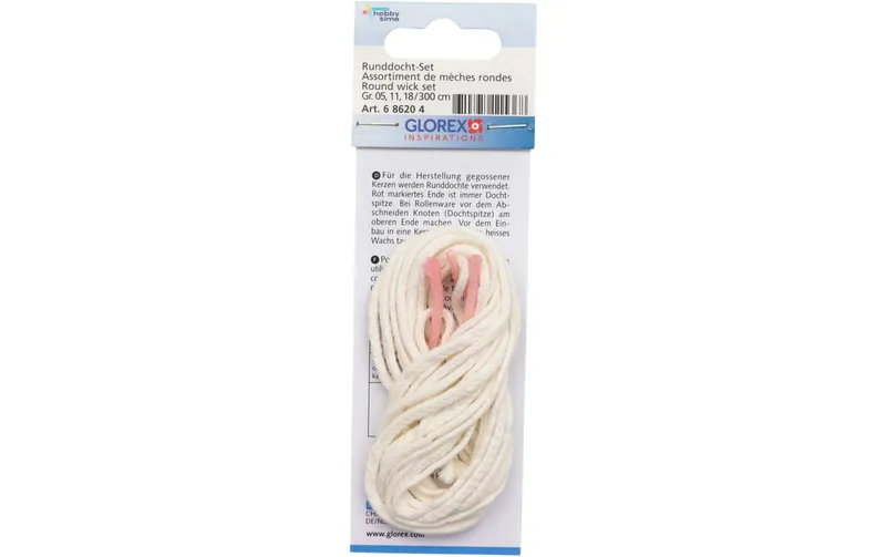 Glorex Kerzendocht 3 x 1 m white