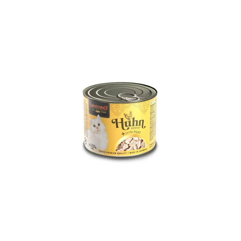Leonardo Cat Food Nassfutter Huhn + Extra Filet, 200 g